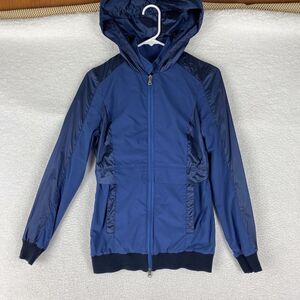 Anatomie Jacket Womens Sz XS Blue Hooded‎ Travel Windbreaker Pockets Vented